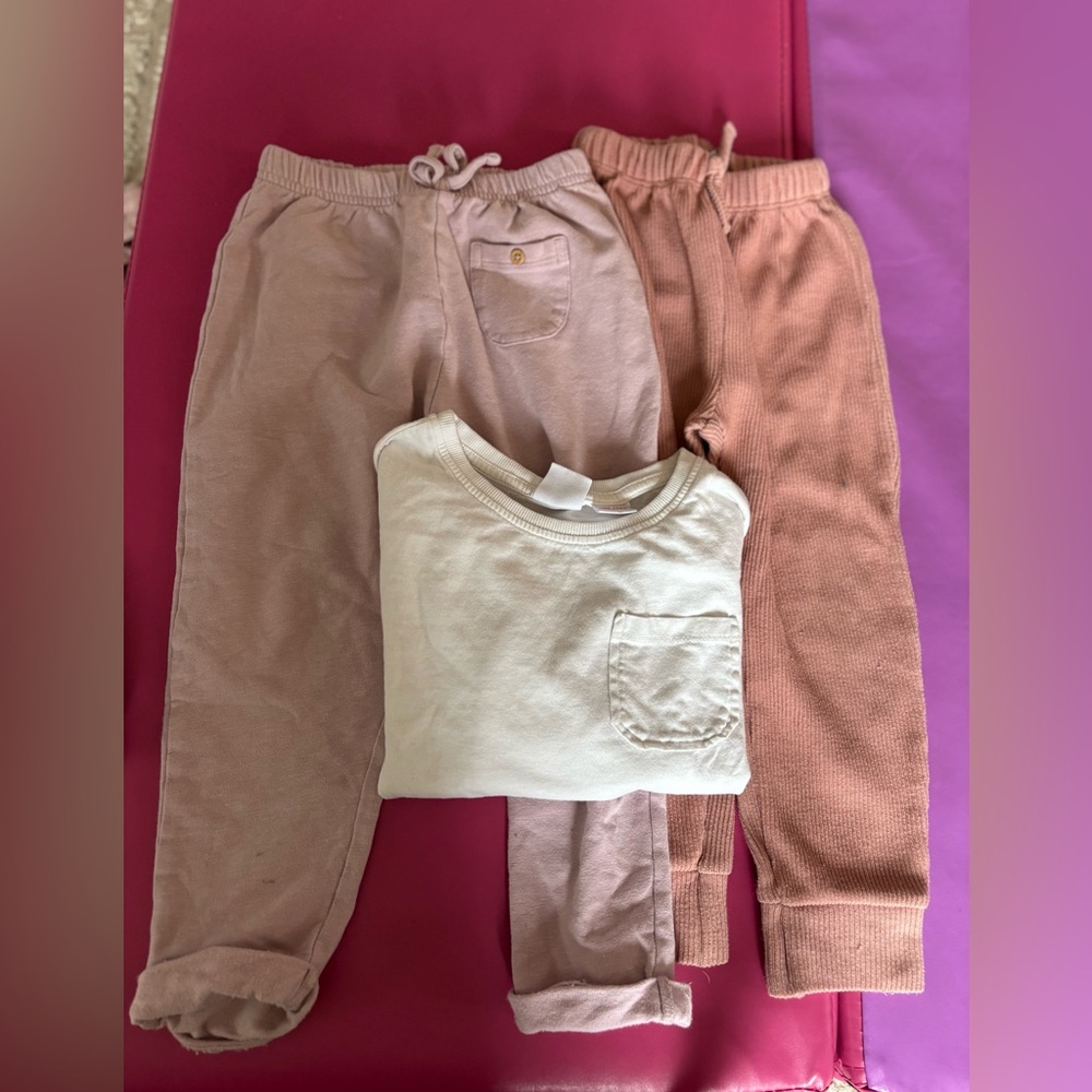 PLAY Zara Cream Tee with Blush and Rose Joggers